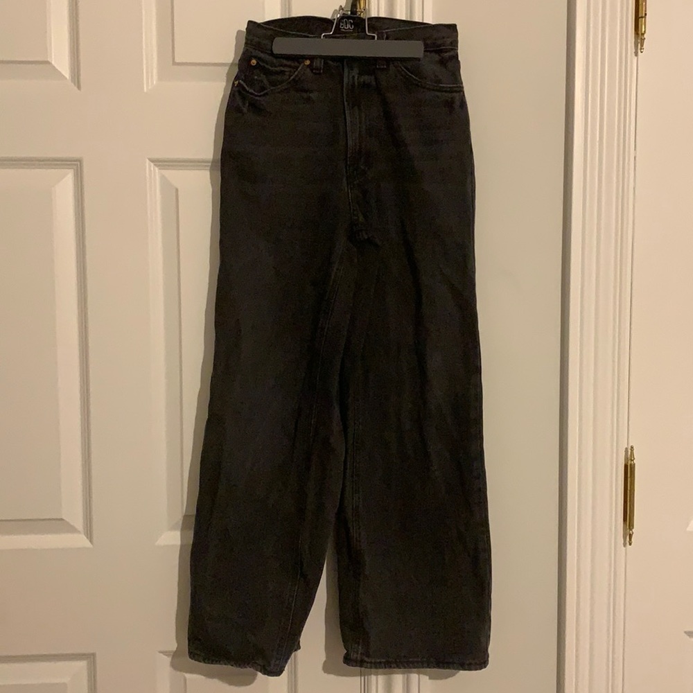 black wide leg jeans